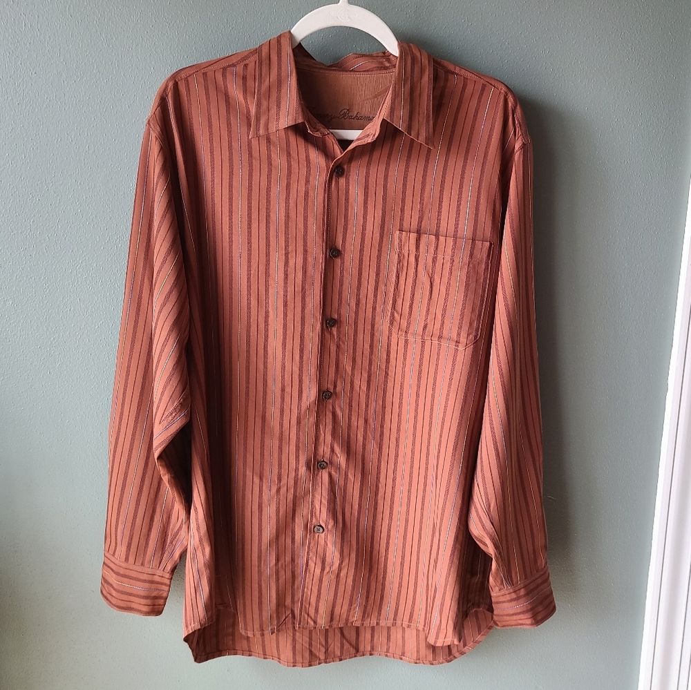 Tommy Bahama 100% Silk Button Down, Size Large